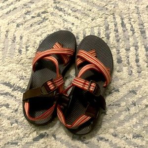 Brown and Red Chacos - Size 8